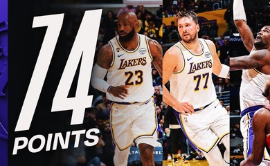 Bộ ba siêu sao Luka Doncic, LeBron James, DeAndre Ayton toả sáng: Lakers thắng đậm trên sân nhà