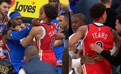 Hỗn chiến NBA: 40 người lao vào can ngăn vụ ẩu đả liên quan đến đội đương kim vô địch OKC