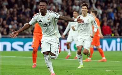 Vinicius lập cú đúp penalty, Real Madrid được hưởng nhiều phạt đền nhất châu Âu