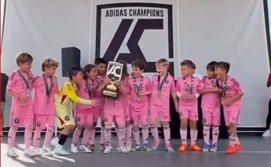 Con trai Messi giành chức vô địch cùng Inter Miami và bắt chước màn ăn mừng của cha