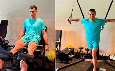 Hình ảnh ấn tượng mà Cristiano Ronaldo chia sẻ về việc tập luyện ở tuổi 41