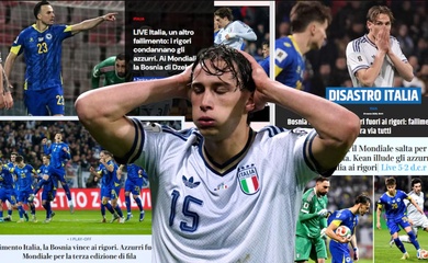 “Ngày tận thế”, “thảm họa”: Phản ứng từ giới truyền thông Ý sau khi Azzurri bị loại khỏi World Cup