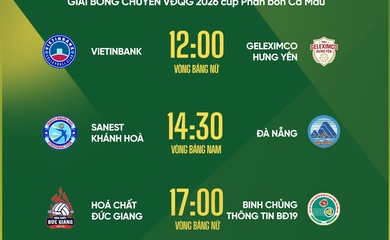 Lịch thi đấu giải bón chuyền VĐQG 2026 ngày 15/4: Tâm điểm HCĐG vs BCTT