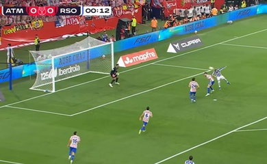 Bàn thua lịch sử mà Atletico phải chịu sau 14 giây trước Real Sociedad ở chung kết Cúp Nhà vua
