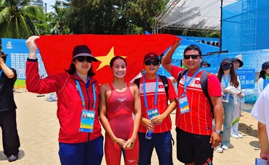 Mỹ Tiên giành HCĐ bơi biển 5km tại Asian Beach Games 2026