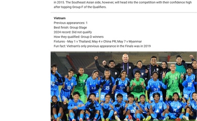 AFC mắc lỗi khó tin: U17 Việt Nam bị “nhầm” thành U17 Ấn Độ