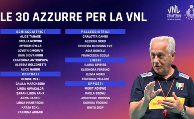 Ý công bố danh sách 30 VĐV tham dự Volleyball Nations League 2026