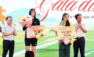 Lan Vy rạng rỡ nhận giải “VĐV mặc áo bà ba đẹp nhất” tại gala Cúp VTV9 Bình Điền 2026