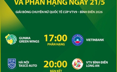 Lịch thi đấu cúp bóng chuyền VTV9 Bình Điền ngày 21/5: Chủ nhà Long An đại chiến Hà Nội Tasco Auto