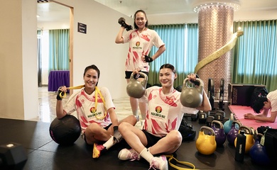 "Nạp năng lượng" từ phòng gym, ĐT bóng chuyền nữ Việt Nam thoải mái trước đại chiến Lebanon