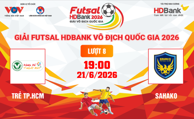 Link xem trực tiếp futsal HDBank VĐQG 2026: Trẻ TPHCM vs Sahako