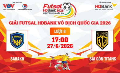 Link xem trực tiếp futsal HDBank VĐQG 2026: Sahako vs Sài Gòn Titans