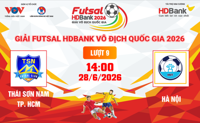 Link xem trực tiếp futsal HDBank VĐQG 2026: Thái Sơn Nam vs Hà Nội