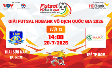 Link xem trực tiếp futsal HDBank VĐQG 2026: Thái Sơn Nam vs Trẻ TPHCM