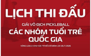 Lịch thi đấu ngày 24/7 Giải Vô địch Pickleball các Nhóm tuổi Trẻ Quốc gia 2026 - khu vực Tp.HCM