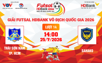 Link xem trực tiếp futsal HDBank VĐQG 2026: Thái Sơn Nam vs Sahako