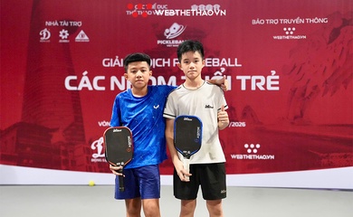 Tùng Bách - Minh Quân vô địch U12 đôi nam tại Vòng loại 2 giải Pickleball trẻ quốc gia 2026