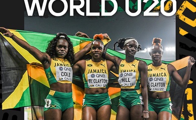 Kỷ lục U20 thế giới chạy 4x100m nữ bị xô đổ bởi các “thần đồng” Jamaica