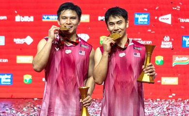 Vô địch Indonesia Open 2026, đôi nam Malaysia quyết định nộp toàn bộ tiền thưởng cho vợ