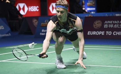 Top 10 cầu lông thế giới Anders Antonsen và Anthony Ginting thua sớm ở Arctic Open 2024