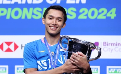 Jonatan Christie giành ngôi vô địch đơn nam lịch sử cho cầu lông Indonesia ở All England Open 2024
