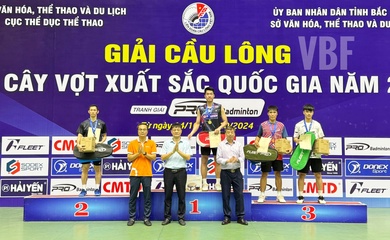 Giải cầu lông các cây vợt xuất sắc quốc gia năm 2024: Lê Đức Phát thắng Nguyễn Tiến Minh ở chung kết đơn nam