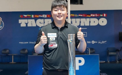 Vô địch billiard 3C Porto World Cup 2025, Myung Woo Cho tỏa sáng trong cái nóng tồi tệ