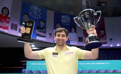 David Martinez ăn mừng vô địch giải billiards PBA lần thứ 8 tại Tây Ban Nha