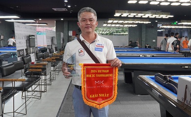 Cơ thủ đại diện của Billiards Thanh Minh Lê Quốc Hồ vô địch giải billiard 3C Cup MIK 2024