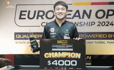 Nicholas Tan vô địch, 4 cơ thủ Việt vượt qua vòng loại giải billiards KKKing European Open 2024