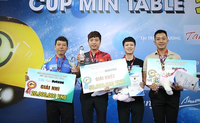Dương Quốc Hoàng vô địch Giải billiard Pool 9 bi Tour 2 HBSF 2024 cúp MIN Table