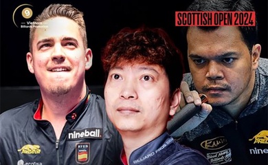 Dương Quốc Hoàng loại 2 "siêu cọp", trở thành cơ thủ Việt duy nhất dự vòng 16 giải billiards Scottish Open 2024