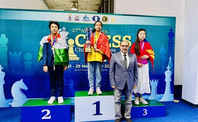 Cờ vua Trẻ Việt Nam "càn quét" 8 HCV Cờ Nhanh Châu Á ngay ngày đầu tiên