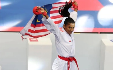 Sinh nhật đáng nhớ khi "nữ hoàng karate" Shahmalarani hoàn thành cú hat-trick vàng tại SEA Games 33