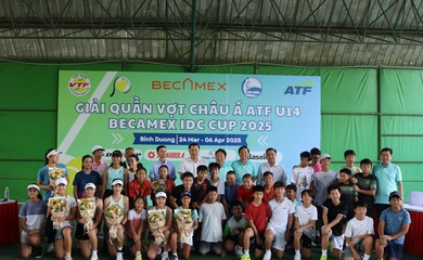 13 quốc gia tranh tài ở Giải Quần Vợt Châu Á ATF U14 Becamex IDC Cup 2025