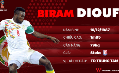 Thông tin cầu thủ Biram Diouf của ĐT Senegal dự World Cup 2018