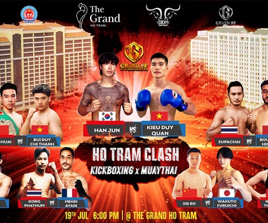Võ sĩ bất bại Kiều Duy Quân đối đầu kickboxer Hàn Quốc tại Grand Strike Force Vol.3