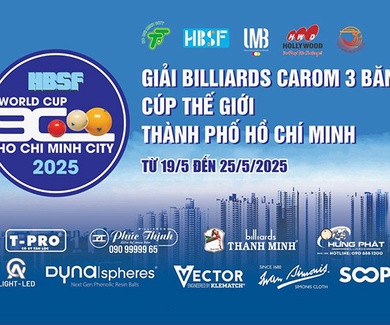 Lịch thi đấu billiard carom 3 băng TPHCM World Cup năm 2025 mới nhất ngày 20/05