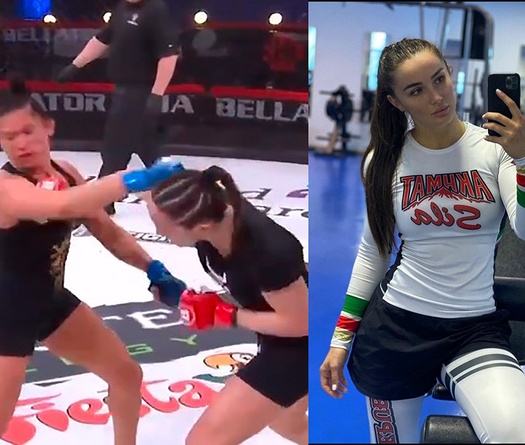 Mĩ nhân làng võ Diana Avsaragova ra mắt Bellator với cú knockout 29 giây