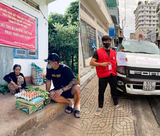 Trương Đình Hoàng, Nguyễn Trần Duy Nhất xuống đường hỗ trợ người dân mùa dịch COVID-19