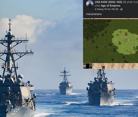 Facebook tàu khu trục Hải quân Mỹ bị hack, liên tục phát game AOE