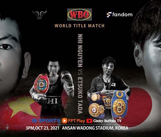 Xem trận tranh đai WBO thế giới Nguyễn Thị Thu Nhi vs Etsuko Tada ở đâu, kênh nào?