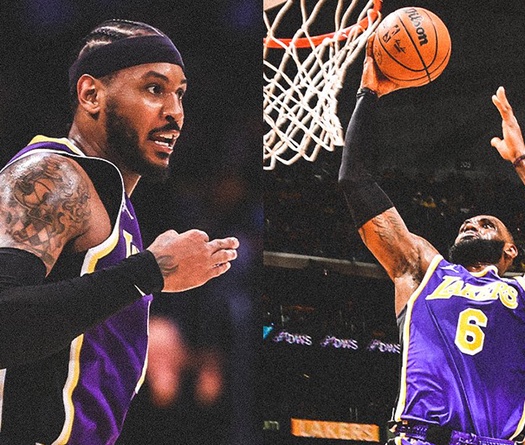 LeBron James tái xuất, Melo thăng hoa trong chiến thắng ngược dòng của LA Lakers