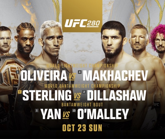 Lịch thi đấu UFC 280: Charles Oliveira vs Islam Makhachev