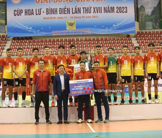 Bế mạc giải bóng chuyền Cúp Hoa Lư - Bình Điền 2023: Ngôi vô địch xứng đáng