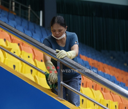 Nhà thi đấu Vĩnh Yên gấp rút hoàn thiện, sẵn sàng cho AVC Club 2023