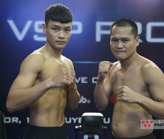 Chùm ảnh: Dàn võ sĩ VSP Pro 4 giáp mặt trong buổi cân chính thức