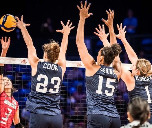 Bóng chuyền nữ Mỹ hất văng Nhật Bản khỏi Tứ kết VNL 2023