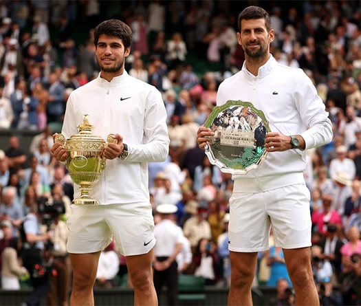 Bảng xếp hạng ATP Tour sau Wimbledon 2023: Alcaraz bỏ xa Djokovic