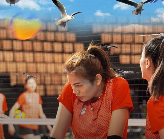 Đội tuyển bóng chuyền nữ Việt Nam vừa né bồ câu "tấn công" vừa chạy đua cho AVC Championship